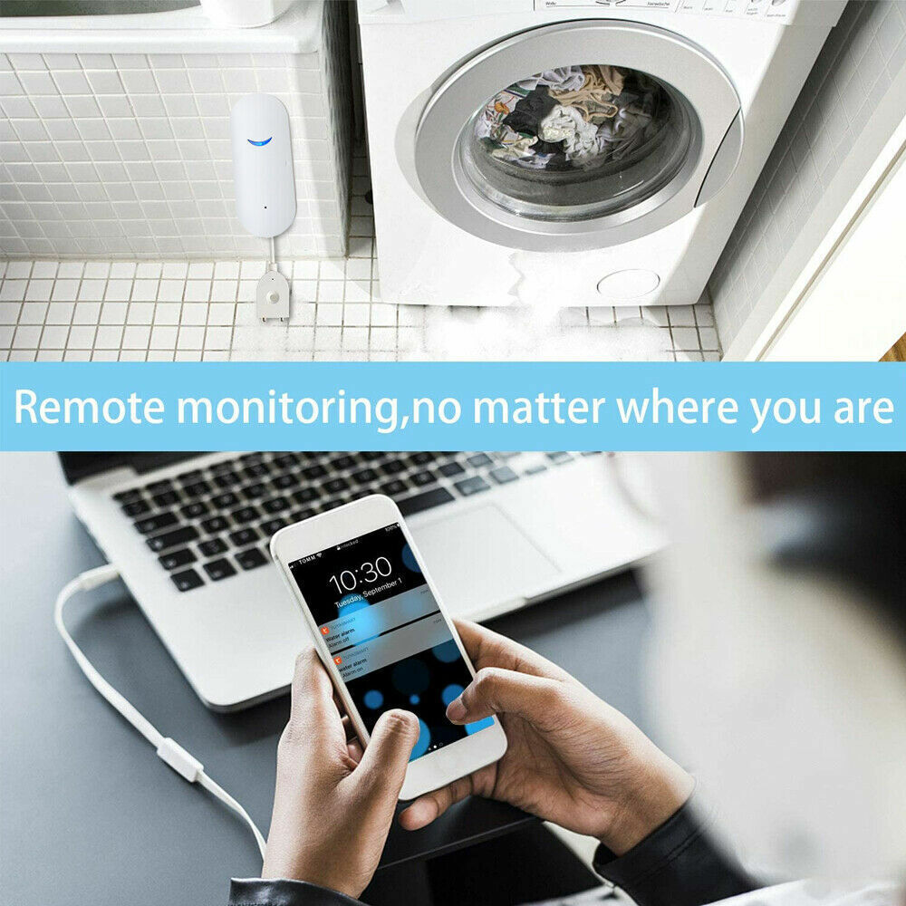 Cryfokt WiFi Water Leak Alert Sensor – TUYA Smart APP Notification, Battery-Powered Detector For Bathroom, Basement & More