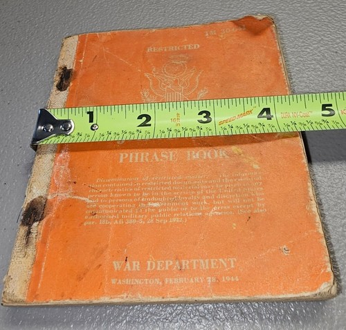 WWII Japanese Phrase Book TM 30-641 US War Department 1944 Pocket-Size Military - Picture 13 of 18