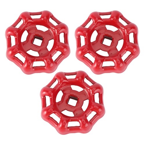 3pcs flexible quarter round 6/7mm Cast Iron Valve red wheel handle Gate