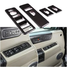 ABS Carbon Car Window Lift Switch Frame Cover Accessories For Hummer H2 2003-07