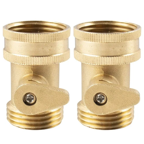 2 Packs 3/4" Garden Hose Shut Off Valve Water Pipe Faucet Connector Solid Brass - Picture 7 of 9