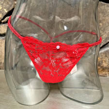 Victoria's Secret DREAM ANGELS Shine Strap Lace V-STRING THONG Panty Sz M NWT 24