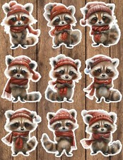Winter Raccoon Die Cut Vinyl Stickers Scrapbooking Laptop Waterbottle