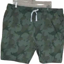 Sz XL Goodfellow Mens Green Camo Drawstring Shorts