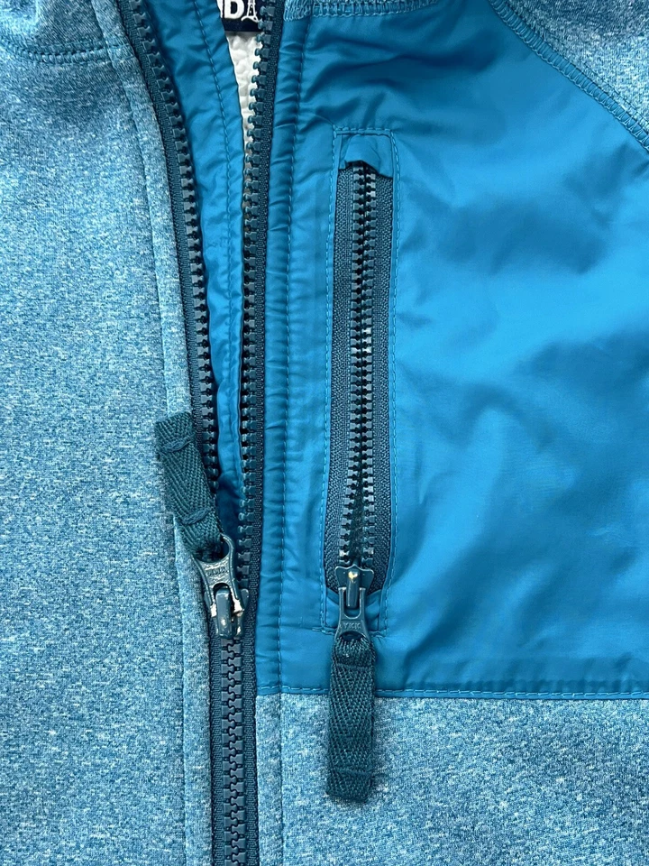 Lands End Sudadera con Capucha Niños Mediana Azul Cremallera Completa Capucha Forrada Sherpa Foto 3 de 3