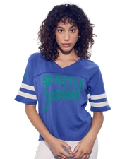 Junk Food Womens NFL Seattle Seahawks Loose Fit V-Neck Shirt New XS-2XL