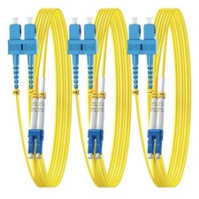 OS2 SC to LC Single Mode Fiber Patch Cable Duplex SM 1G 10G 9/125um 5m 3 PCS