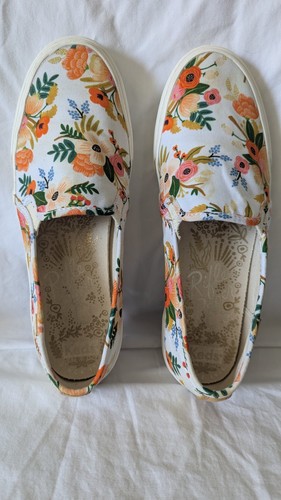 Keds Rifle Paper Co Größe 9 weiße Turnschuhe mit Blumenmuster