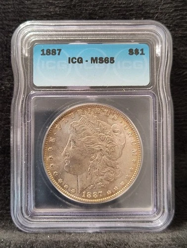 1887 P MORGAN DOLLAR S$1 ICG MS-65  UNCIRCULATED - TONED