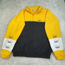 Adidas Track Jacket Mens XL Full Zip Trefoil Logo Retro Throwback Elastic Waist