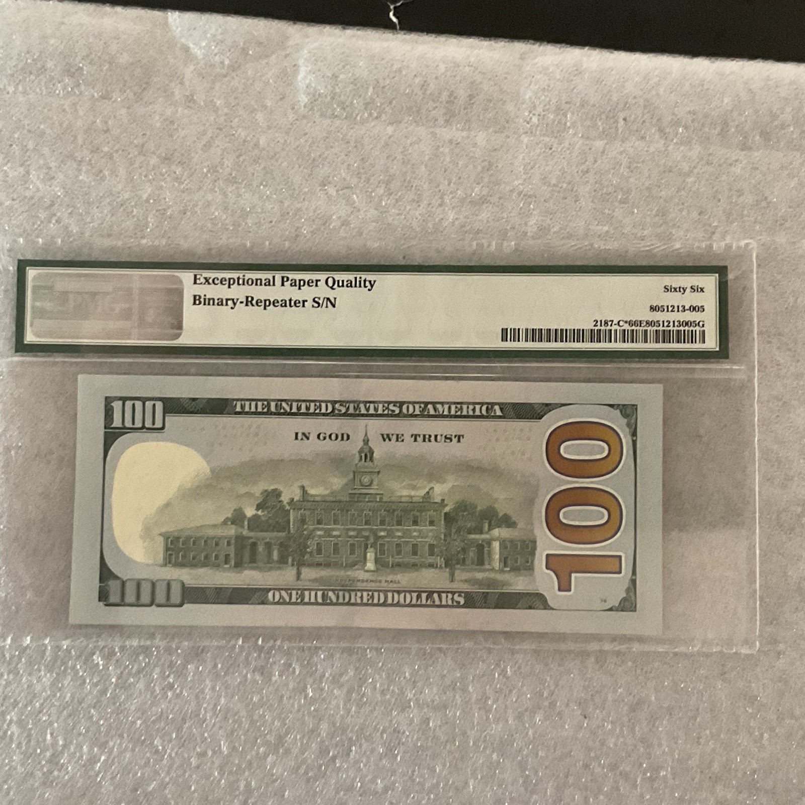 FR#2187-C*STAR.$100.00 BINARY/REPEATER/STAR 00110011STARPMG66