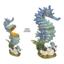 Seahorse Jeweled Trinket Box with Austrian Crystals, Blue