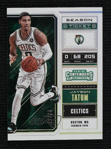 Jayson Tatum [White Jersey Cracked Ice] #23 2018 Panini Contenders Draft Picks card