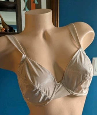 Vintage Sheer Second Skin Wet Shiny Shimmery UW Bra 36B Slippery Unlined 90s