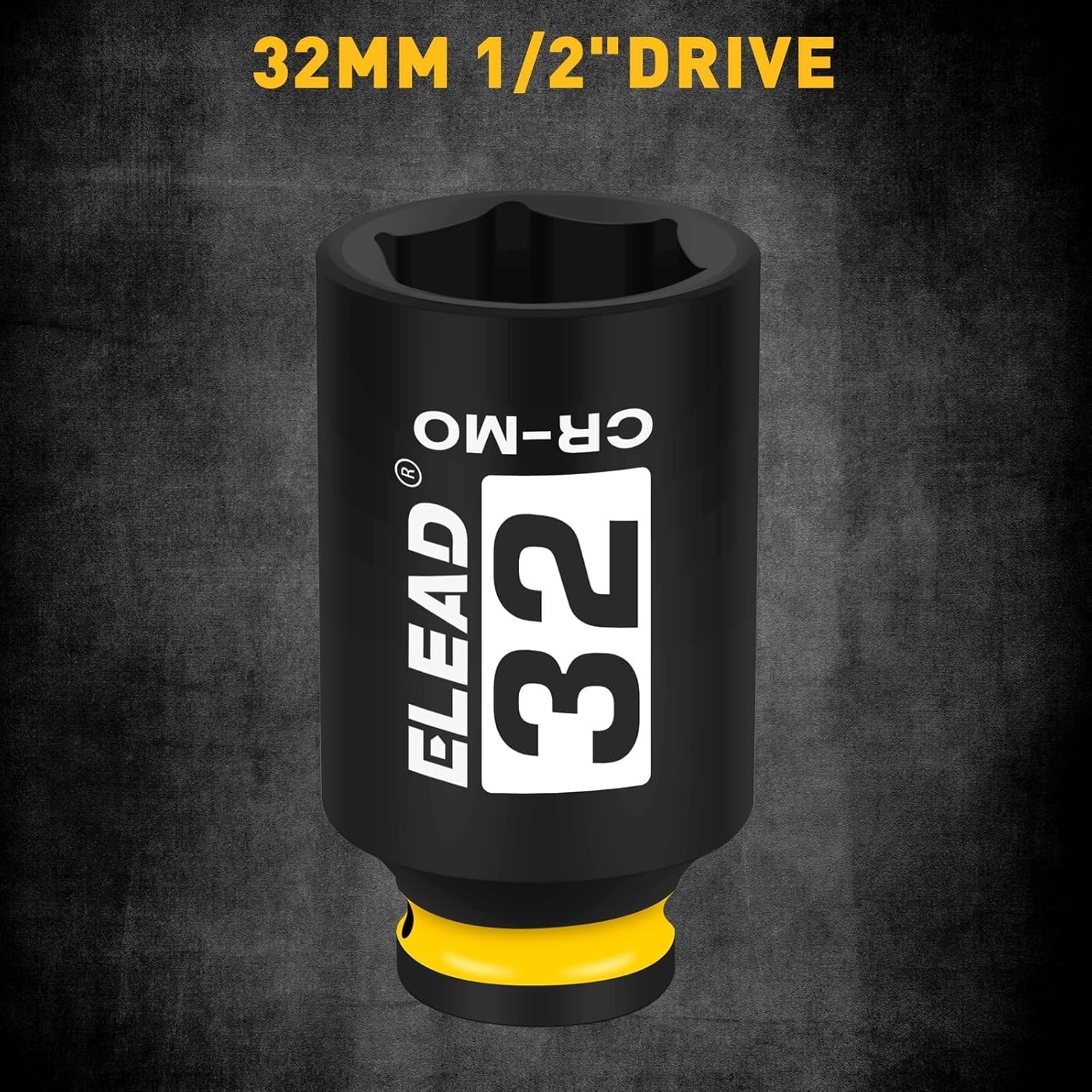 ELEAD 1/2" Drive Deep Impact Socket, 32 mm Metric 6 Point 1/2-inch Drive Impact 