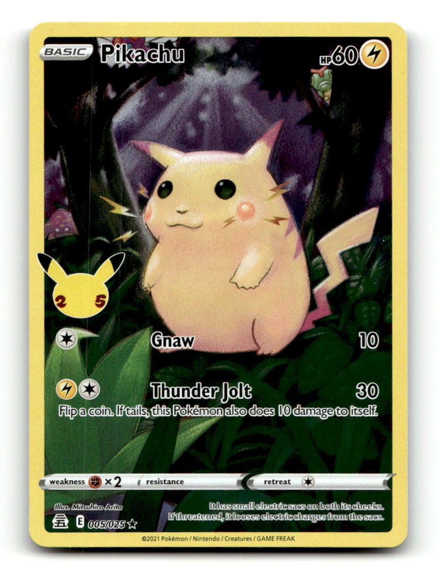 Pikachu 005/025 Pokemon Holofoil Holo Rare Celebrations Near Mint EN