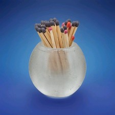 Antique Ribbed Glass Match Striker/Holder Superb