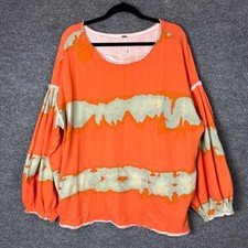 Free People Ombre Tie Dye Sweatshirt Oversized Balloon Sleeve Size M