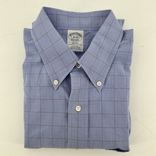 Brooks Brothers Men's Regent Non-Iron Button Down Blue Stripe Dress Shirt 16-34