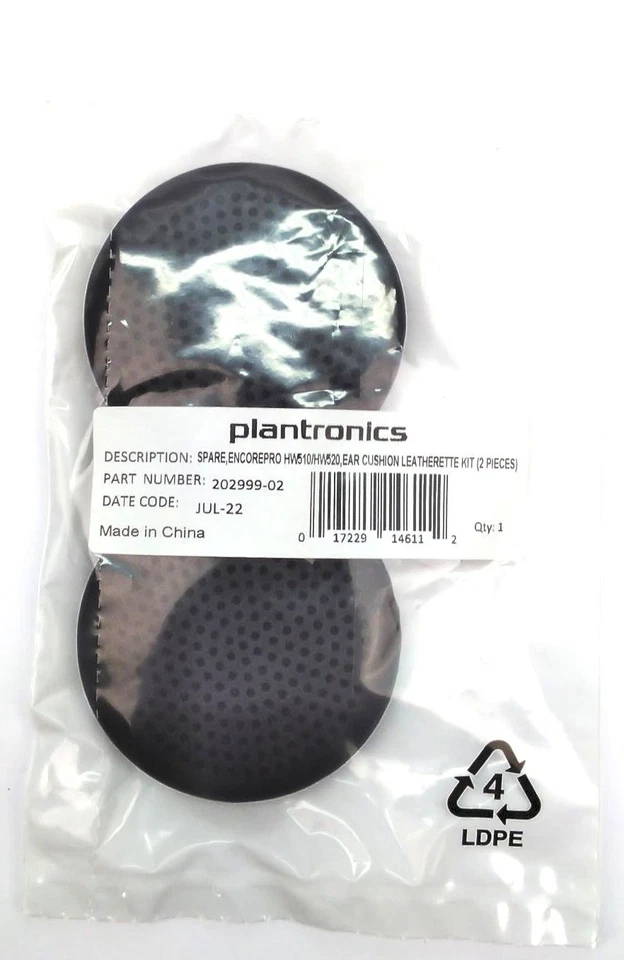 Plantronics HW510 Leatherette Cushion Headset 202999-02 Genuine 2 Pack (Sealed) - Image 4 of 4
