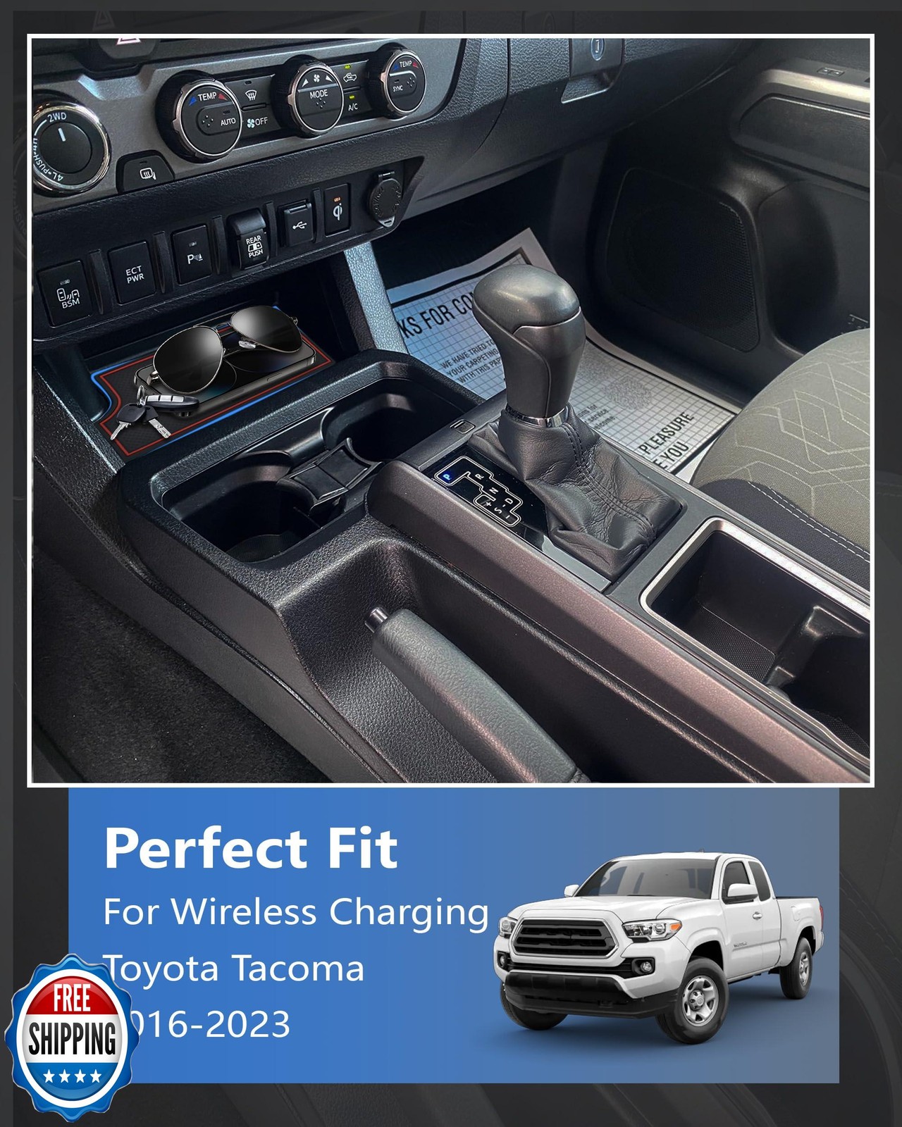 JJMY Wireless Charger Insert Protective Pad for 2016-2023 Toyota 