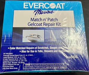 Sealed Evercoat Marine Boat Match n' Patch Fiberglass Gelcoat Repair Kit 100668
