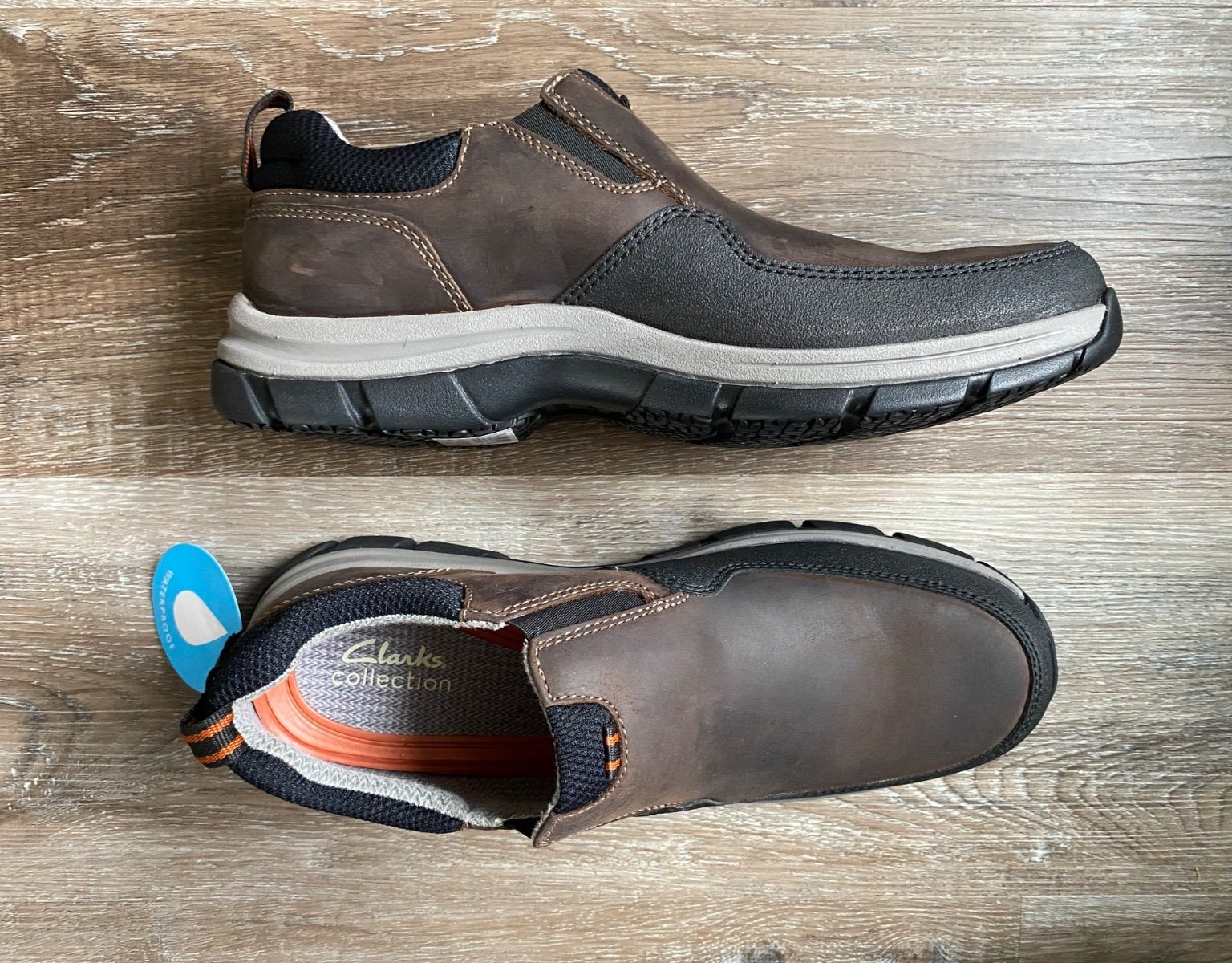 CLARKS Men's Walpath Step Loafer Shoes~Dark Brown Leather~Size 9.5M~NEW IN BOX