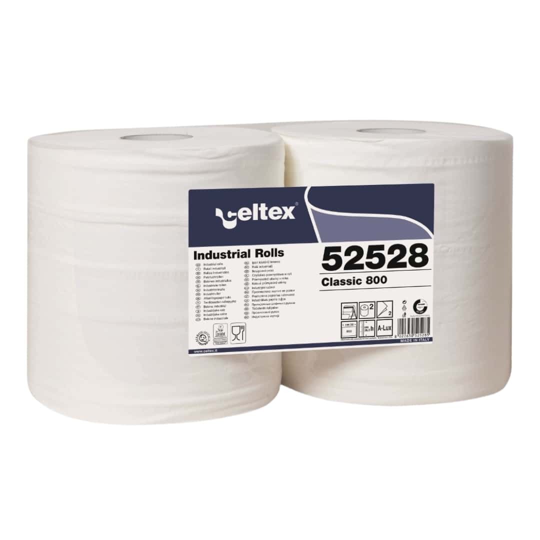 Classic Industrial Rolls Pair 800 Sheets 2 Ply Celtex | Smooth Paper