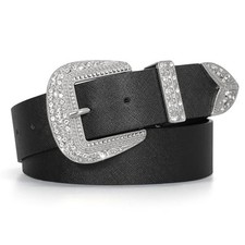Women Western Leather Belts Ladies Suit for size 28"-33" Style 01-black