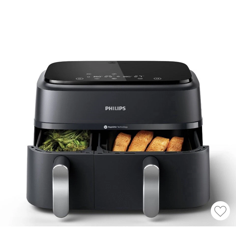 Philips 3000 Series Airfryer Doble Cesta, Capacidad 9,5 Qt (9L), Negra Foto 2 de 3