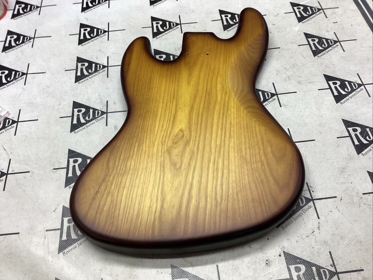 Warmoth J Jazz Style Bass Guitar Body 4 String Sunburst Ash Satin
