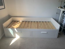 IKEA Brimnes white day-bed with two drawers (Single to double pullout)