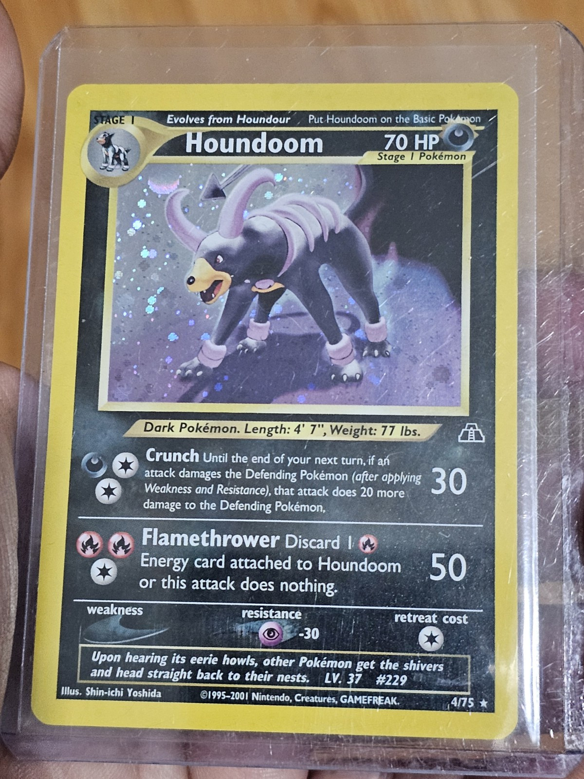 Houndoom 4/75 SWIRL!  Neo Discovery Holo NM!!