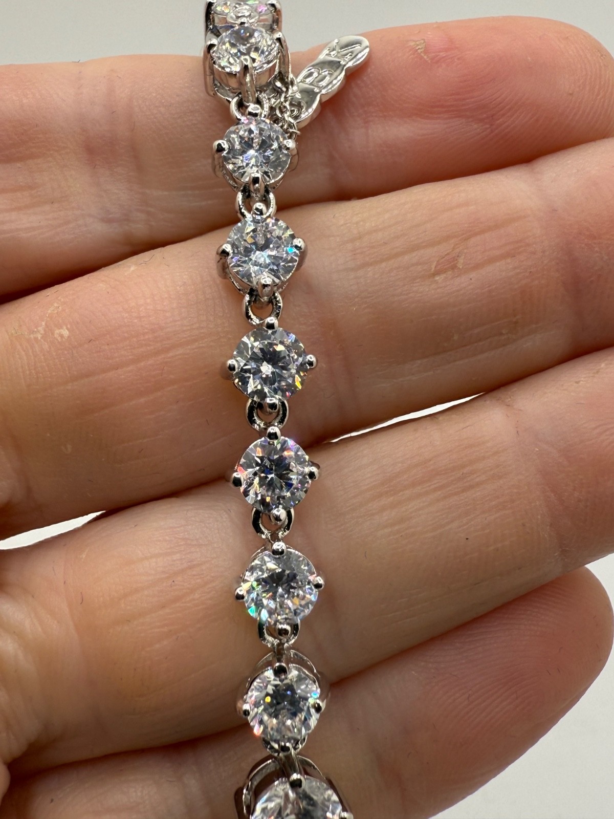 Vintage Camrose Kross  JBK Kennedy Purple Rhinestone Bracelet 7"