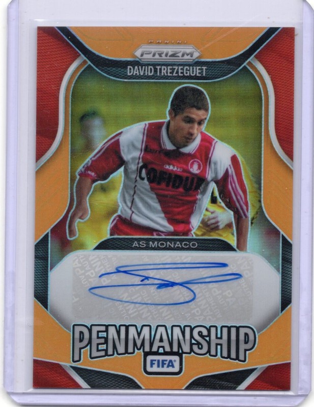 2025-26 Panini Prizm FIFA Soccer David Trezeguet Auto Orange /25 AS Monaco #P-DT