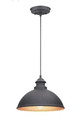 Englewood Collection 1-Light Textured Black Farmhouse Outdoor Hanging Light