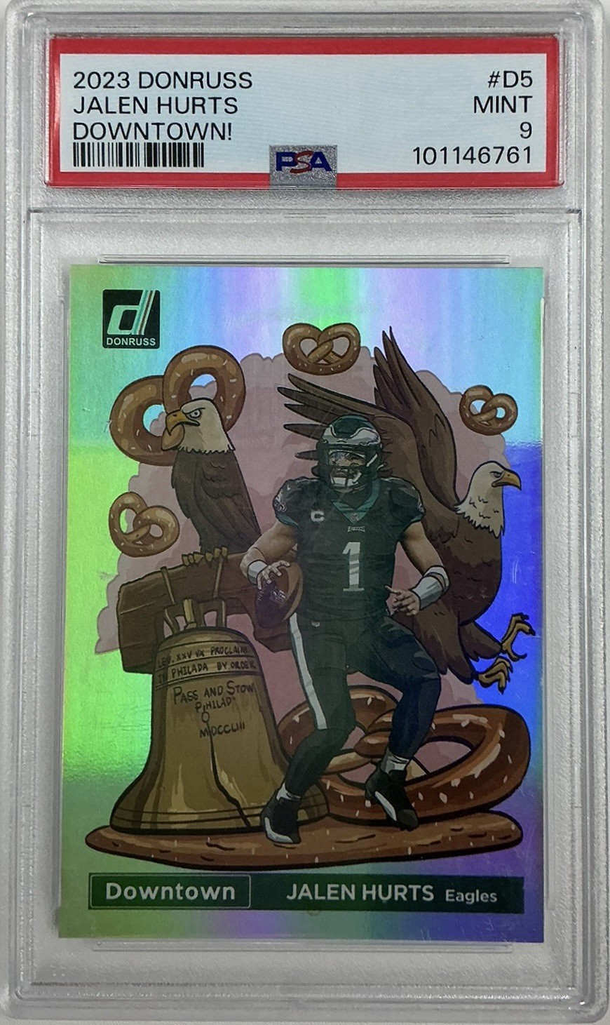2023 Donruss Jalen Hurts Downtown PSA 9