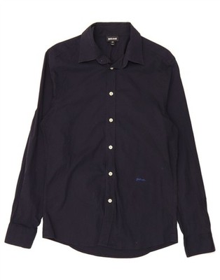 JUST CAVALLI Herren Hemd IT 46 Small Navy Blau Baumwolle BE11