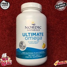 Nordic Naturals Ultimate Omega, Lemon 1280mg Omega 3 180 Soft Gels