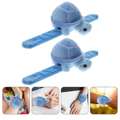  2 Stück Slap-Armband Stofftier Plüsch Slap-Armband Schildkröte Slap-Armband