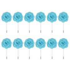 12 PCS Groom Boutonnieres Rose Pins for Men Wedding Ceremony Formal Party Suit