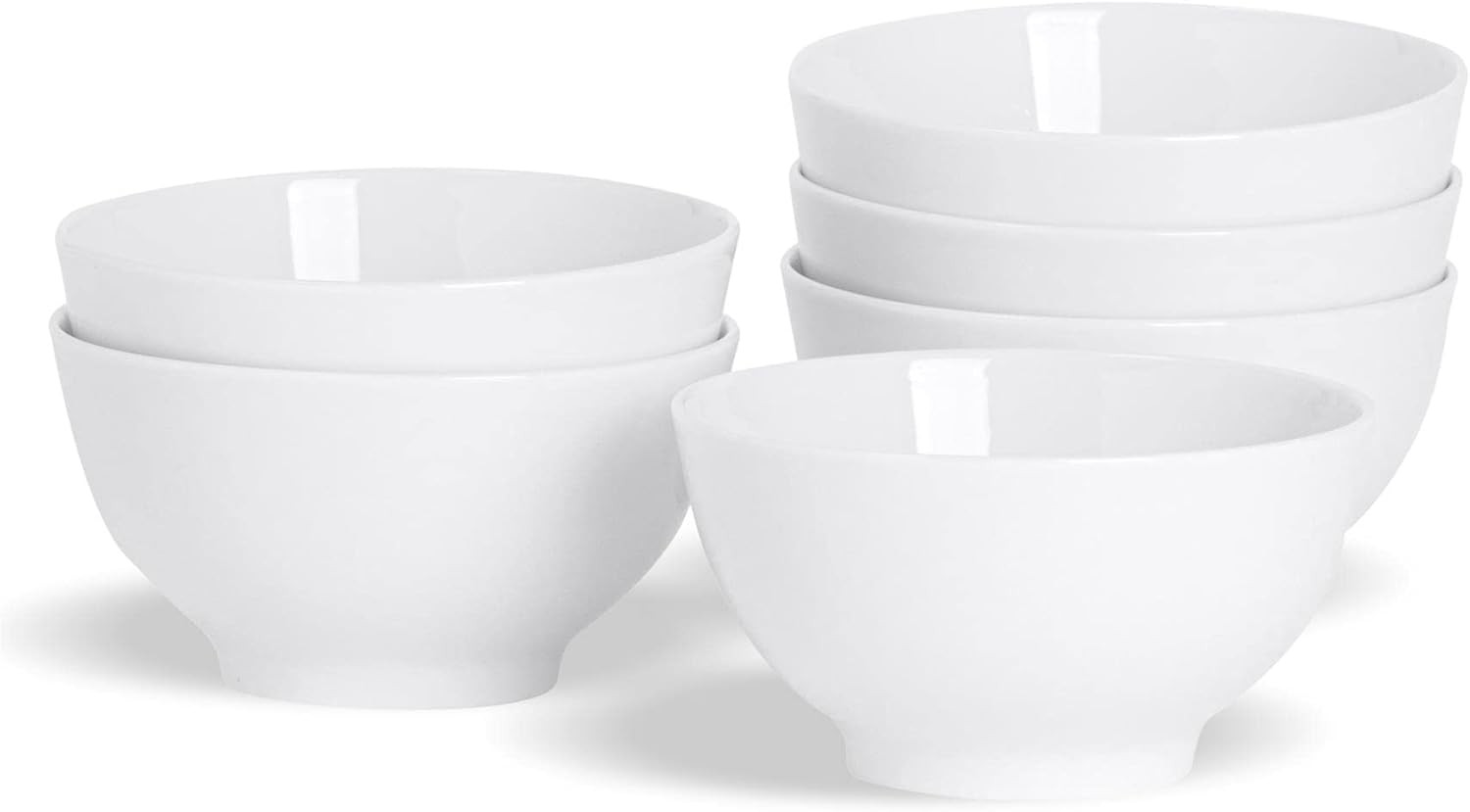 Argon Tableware 12x White Porcelain 12.8cm Rice Dessert Snack Bowls -