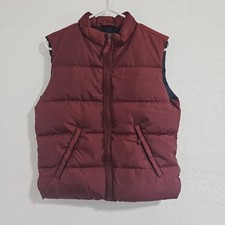 Womens Puffer Down Vest Quilted Women's Vintage 90 s Burgandy Route 66 Sz Small