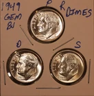 1949 P D S Roosevelt Dimes! GEM BU!  490451