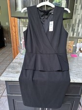 Banana Republic Black Sleeveless Midi Work CasualDress Women's Petite Sz 10 New