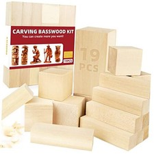 Basswood Carving Blocks, 19PCS Whittling Wood Blocks Kit with 3 19 PCS