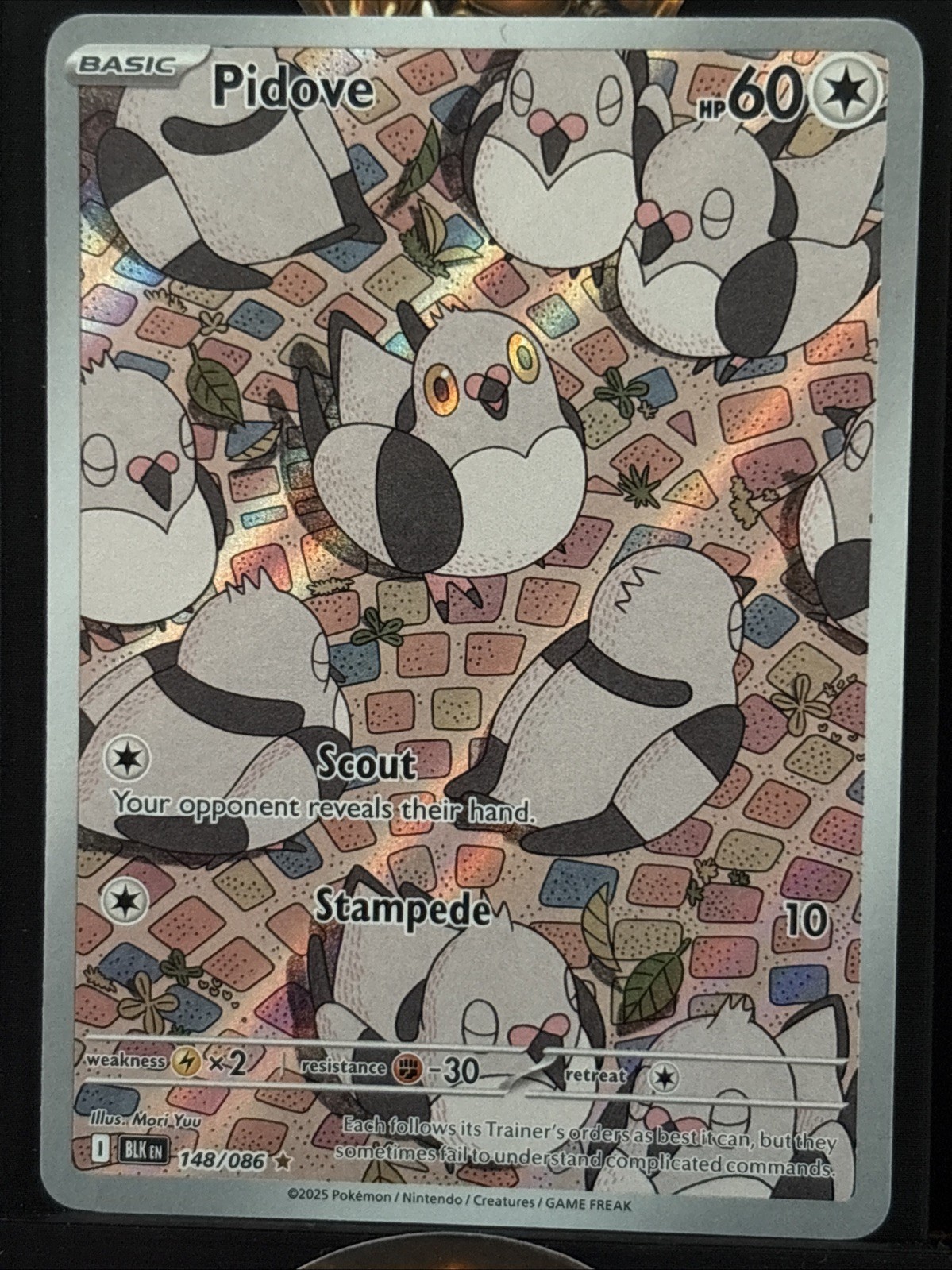 Pokemon TCG Pidove 148/086 Sv: Black Bolt Illustration Rare