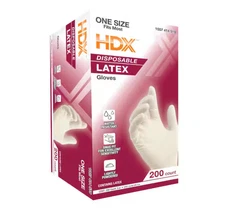 HDX White Disposable Latex Cleaning Gloves (200 Ct One Size Fits Most)