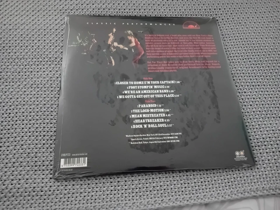 Grand Funk Railroad - Greatest Hits Live - Vinyl Album / LP - Still Sealed Foto 2 de 2