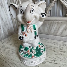 VTG Bankers System Elephant Piggy Bank Penny Pincher Trunk Up Plastic Lucky-flaw